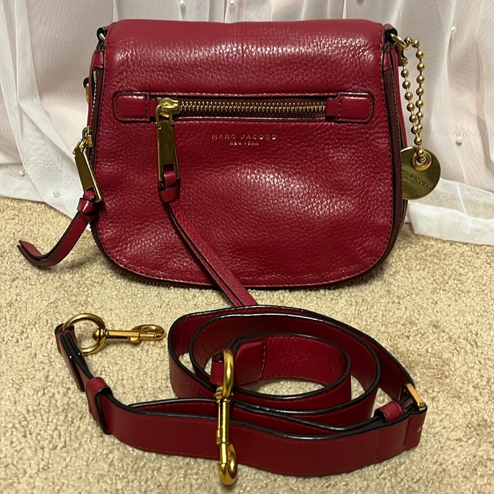 Marc Jacobs Recruit Saddle Pebble Leather
Crossbody Shoulder Bag